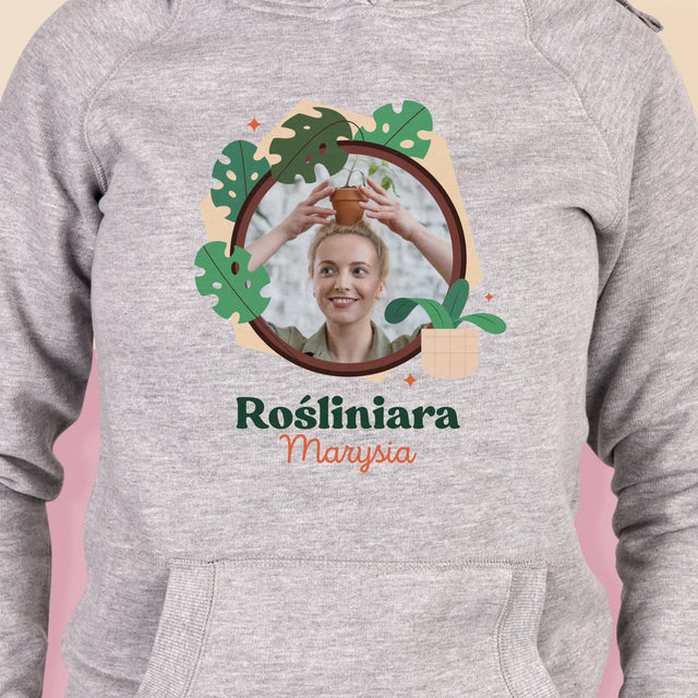 Zdjęcie i Podpis: Rośliniara - Bluza Damska z Kapturem