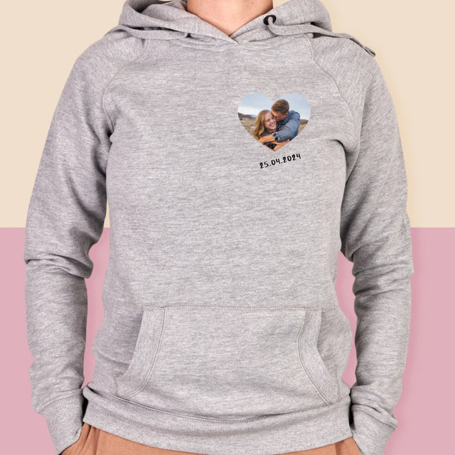 Zdjęcie i Podpis: Zdjęcie w Sercu - Bluza Damska z Kapturem