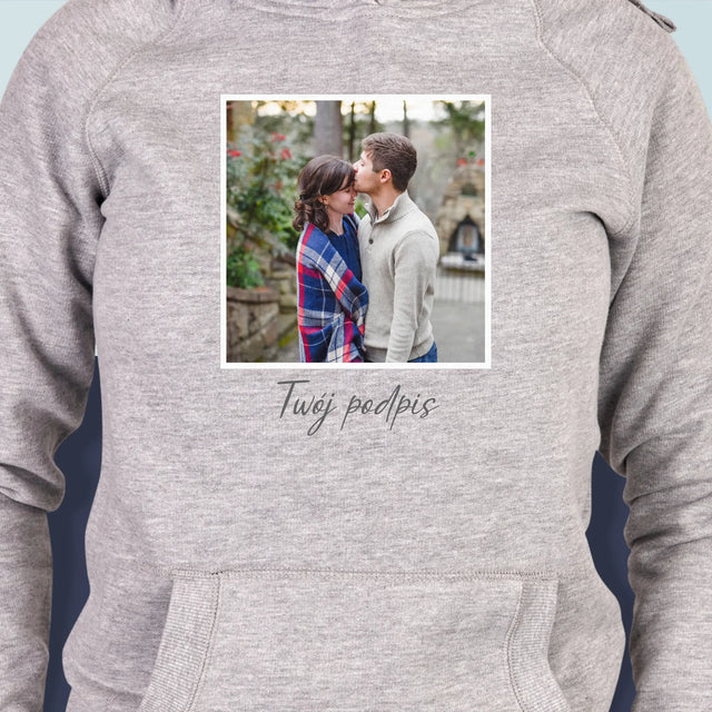 Zdjęcie i Podpis: Twoje Zdjęcie i Podpis - Bluza Damska z Kapturem