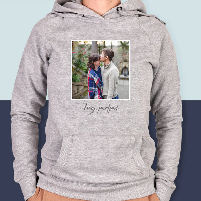 Zdjęcie i Podpis: Twoje Zdjęcie i Podpis - Bluza Damska z Kapturem