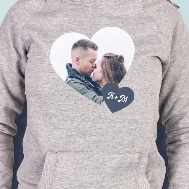 Fotokolaż: Inicjały Serce - Bluza Damska z Kapturem