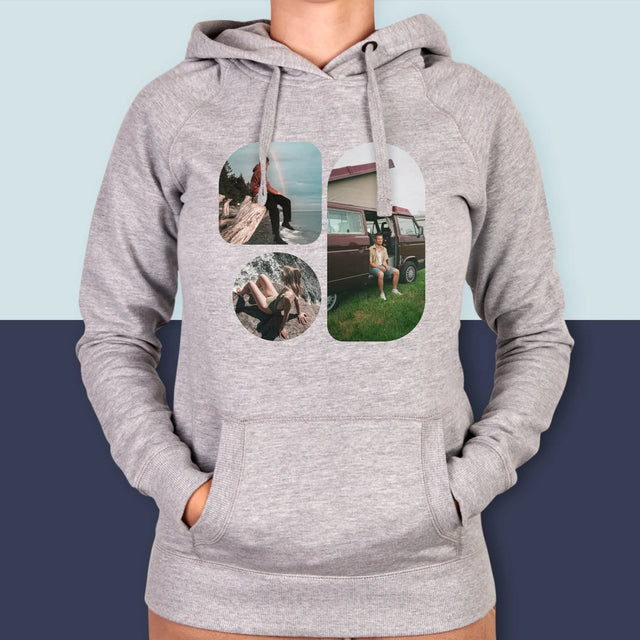 Fotokolaż: Kształty - Bluza Damska z Kapturem