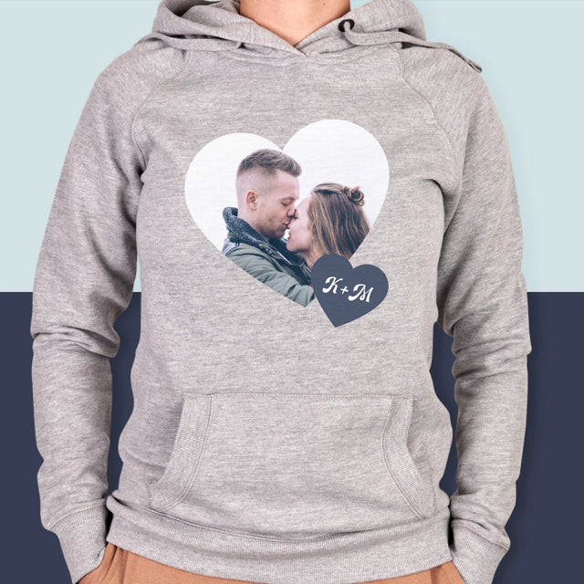 Fotokolaż: Inicjały Serce - Bluza Damska z Kapturem