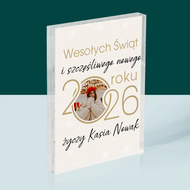 Fotokolaż: Szczęśliwego Nowego Roku - Blok Akrylowy