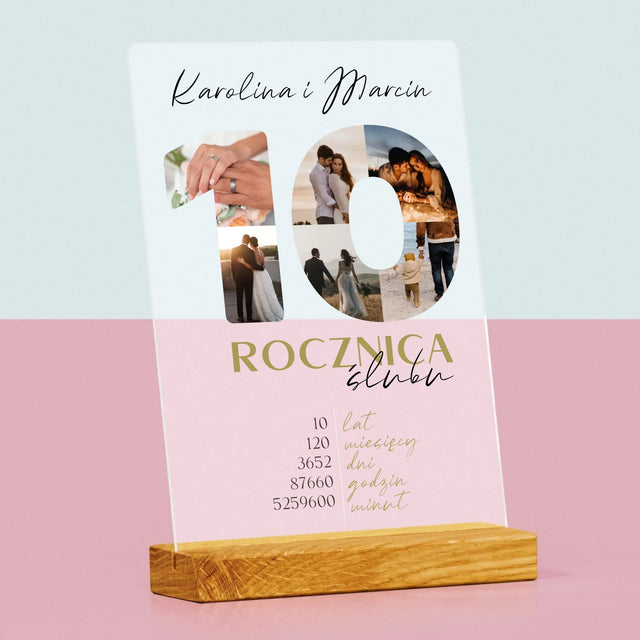 Słowo Ze Zdjęć: 10 Rocznica Ślubu - Wydruk Na Szkle Akrylowym