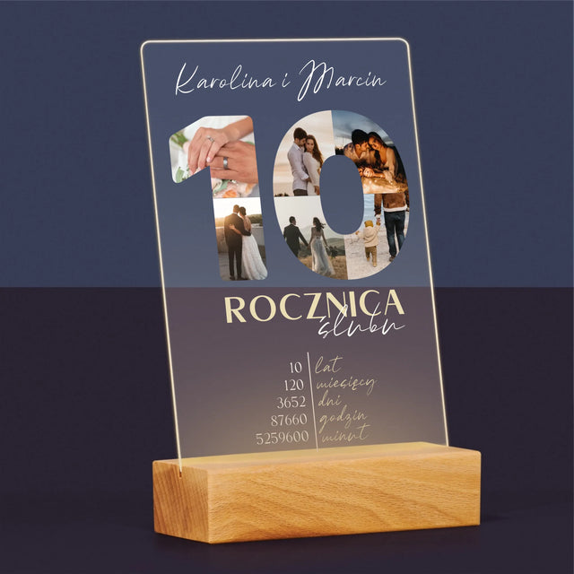 Słowo Ze Zdjęć: 10 Rocznica Ślubu - Wydruk Na Szkle Akrylowym