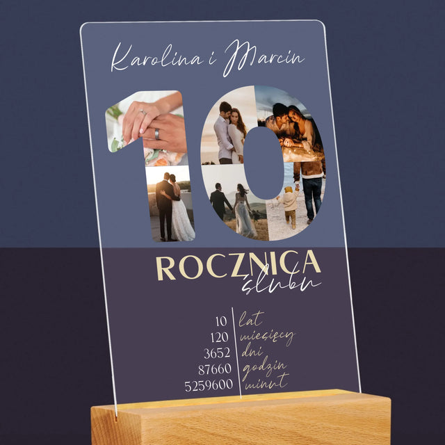 Słowo Ze Zdjęć: 10 Rocznica Ślubu - Wydruk Na Szkle Akrylowym