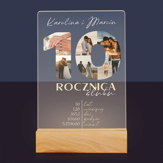 Słowo Ze Zdjęć: 10 Rocznica Ślubu - Wydruk Na Szkle Akrylowym