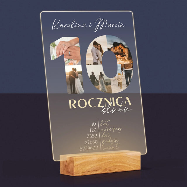 Słowo Ze Zdjęć: 10 Rocznica Ślubu - Wydruk Na Szkle Akrylowym