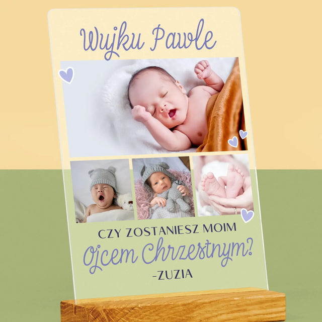 Fotokolaż: Czy Zostaniesz Moim Chrzestnym - Wydruk Na Szkle Akrylowym