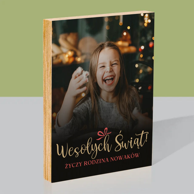 Zdjęcie I Podpis: Świąteczne - Wydruk Na Drewnie