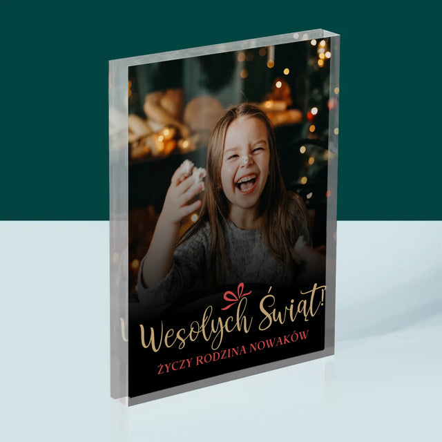 Zdjęcie I Podpis: Świąteczne - Blok Akrylowy z Nadrukiem