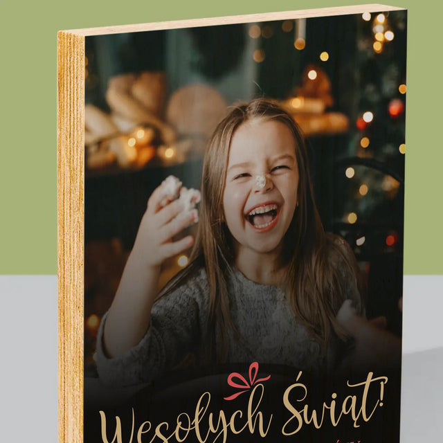 Zdjęcie I Podpis: Świąteczne - Wydruk Na Drewnie