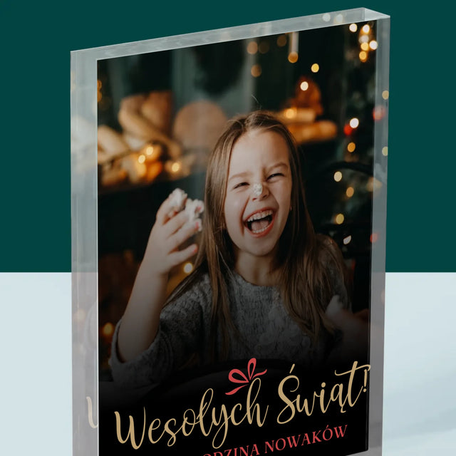 Zdjęcie I Podpis: Świąteczne - Blok Akrylowy z Nadrukiem