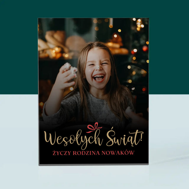 Zdjęcie I Podpis: Świąteczne - Blok Akrylowy z Nadrukiem