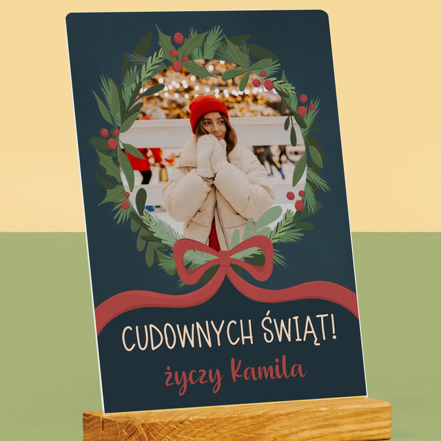 Zdjęcie I Podpis: Cudownych Świąt - Wydruk Na Szkle Akrylowym