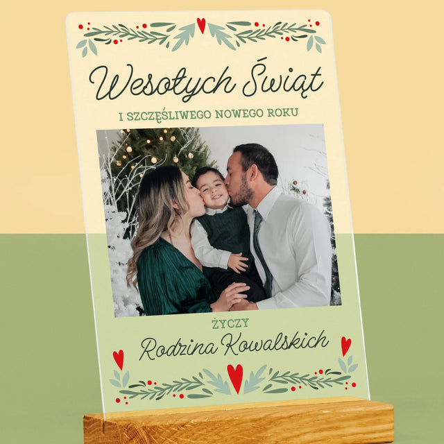 Zdjęcie I Podpis: Wesołych Świąt Elegant - Wydruk Na Szkle Akrylowym