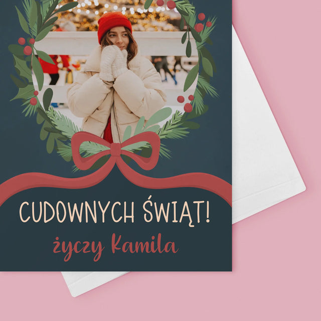 Zdjęcie I Podpis: Cudownych Świąt - Kartka Z Życzeniami