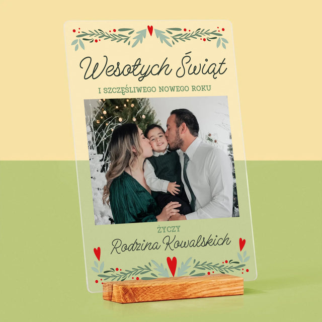 Zdjęcie I Podpis: Wesołych Świąt Elegant - Wydruk Na Szkle Akrylowym