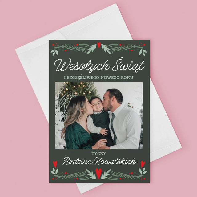Zdjęcie I Podpis: Wesołych Świąt Elegant - Kartka Z Życzeniami