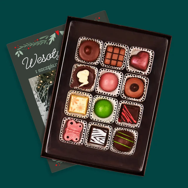 Zdjęcie I Podpis: Wesołych Świąt Elegant - Personalizowane Praliny