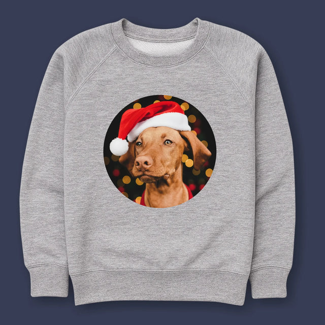 Zdjęcie I Podpis: Świąteczny Piesek - Bluza Męska Bez Kaptura
