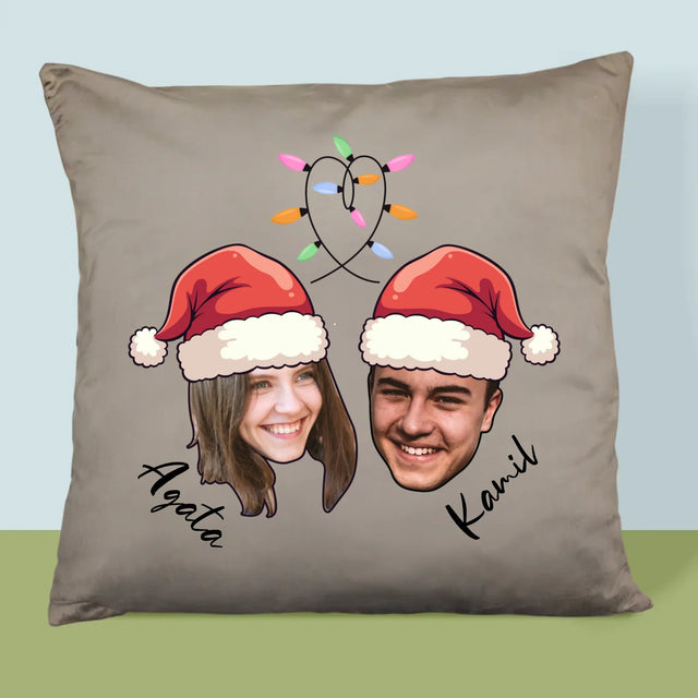 Twoja Postać: Świąteczne Głowy - Poduszka z Nadrukiem