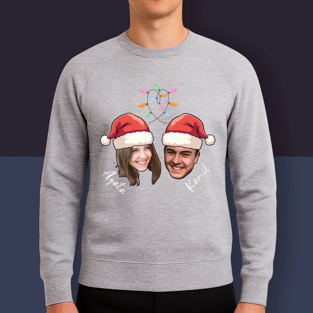 Twoja Postać: Świąteczne Głowy - Bluza Męska Bez Kaptura