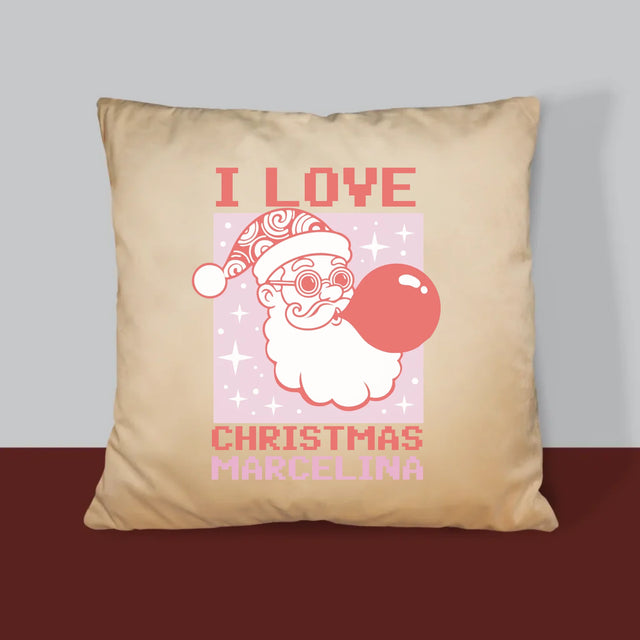 Imię I Podpis: I Love Christmas - Poduszka z Nadrukiem