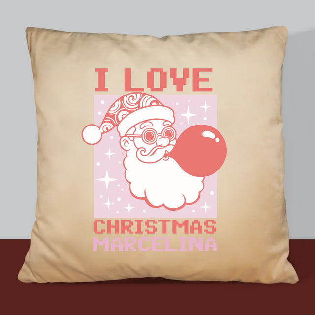 Imię I Podpis: I Love Christmas - Poduszka z Nadrukiem