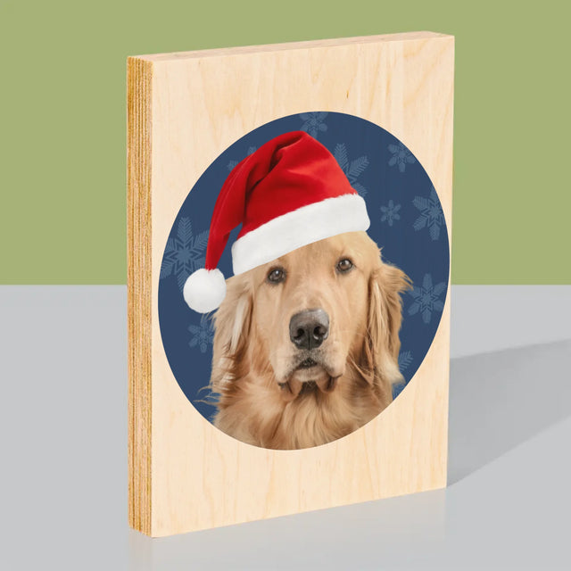 Zdjęcie I Podpis: Twój Pies Świąteczny - Wydruk Na Drewnie
