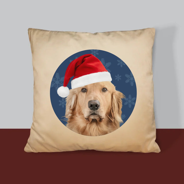Zdjęcie I Podpis: Twój Pies Świąteczny - Poduszka z Nadrukiem