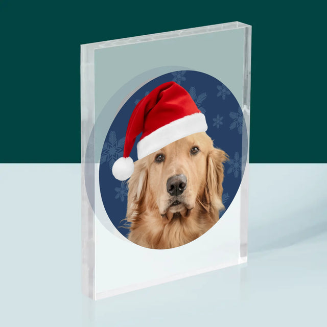 Zdjęcie I Podpis: Twój Pies Świąteczny - Blok Akrylowy z Nadrukiem