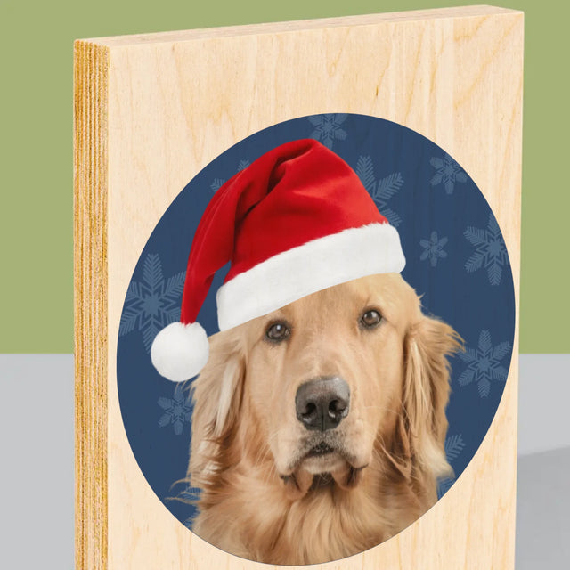 Zdjęcie I Podpis: Twój Pies Świąteczny - Wydruk Na Drewnie