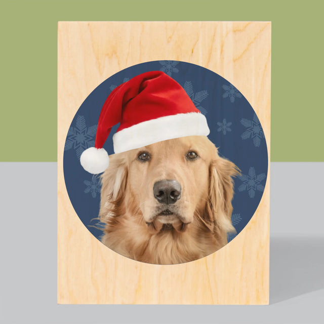 Zdjęcie I Podpis: Twój Pies Świąteczny - Wydruk Na Drewnie