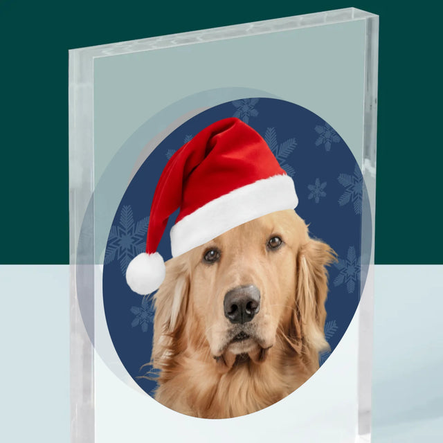 Zdjęcie I Podpis: Twój Pies Świąteczny - Blok Akrylowy z Nadrukiem