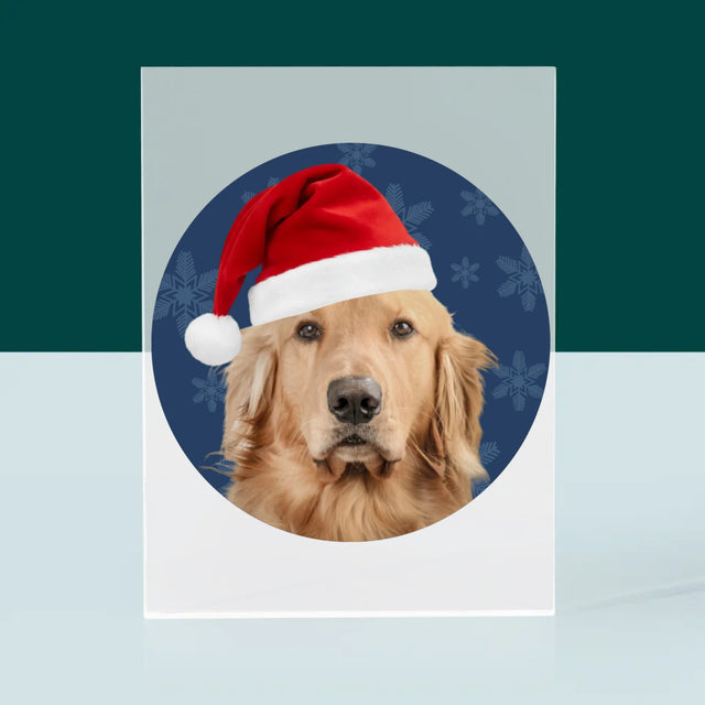 Zdjęcie I Podpis: Twój Pies Świąteczny - Blok Akrylowy z Nadrukiem