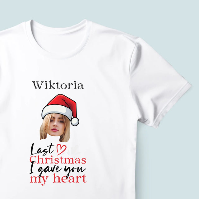 Zdjęcie I Podpis: Last Christmas I Gave You My Heart - Koszulka Męska z Nadrukiem