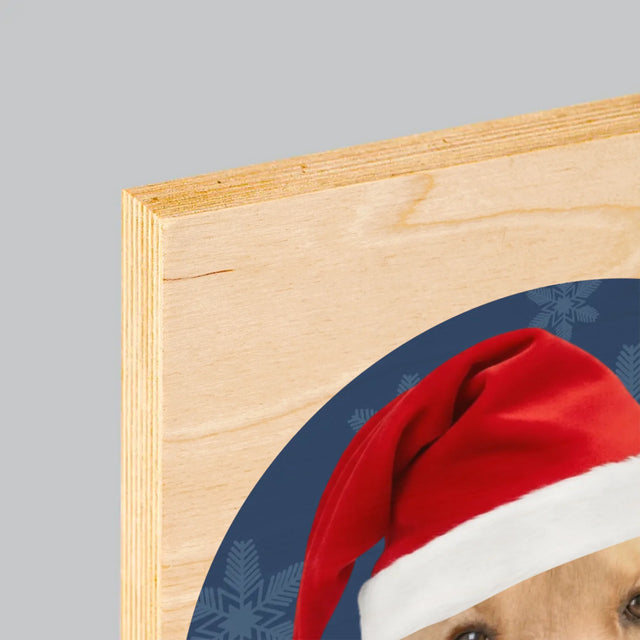 Zdjęcie I Podpis: Twój Pies Świąteczny - Wydruk Na Drewnie