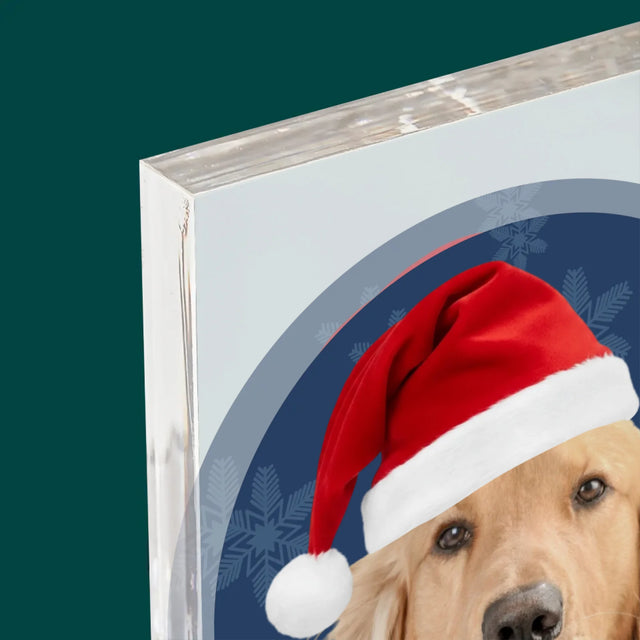 Zdjęcie I Podpis: Twój Pies Świąteczny - Blok Akrylowy z Nadrukiem