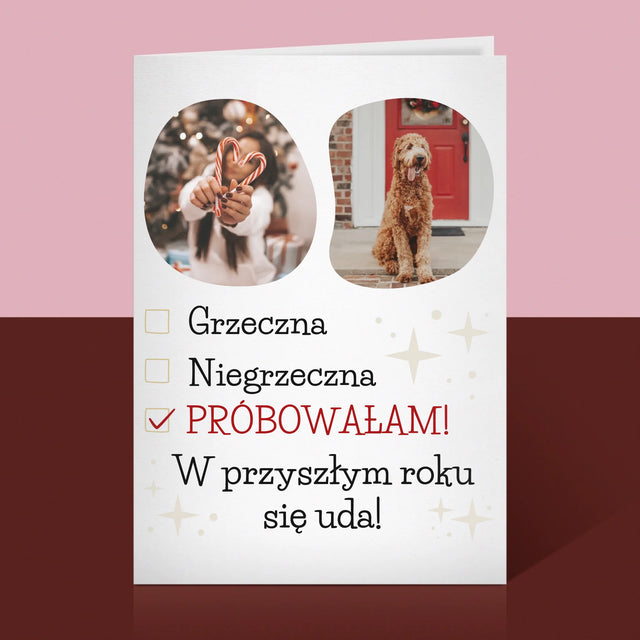 Fotokolaż: Grzeczna - Kartka Z Życzeniami