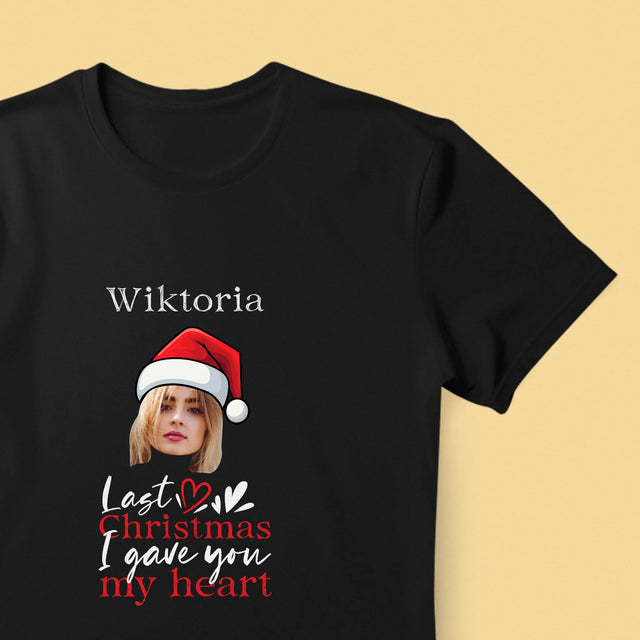 Zdjęcie I Podpis: Last Christmas I Gave You My Heart - Koszulka Męska z Nadrukiem