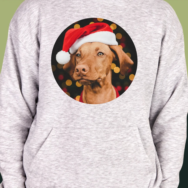 Zdjęcie I Podpis: Świąteczny Piesek - Bluza Męska Z Kapturem