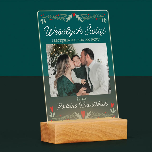 Zdjęcie I Podpis: Wesołych Świąt Elegant - Wydruk Na Szkle Akrylowym