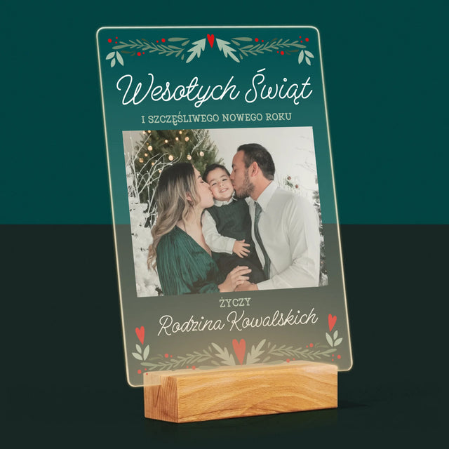 Zdjęcie I Podpis: Wesołych Świąt Elegant - Wydruk Na Szkle Akrylowym
