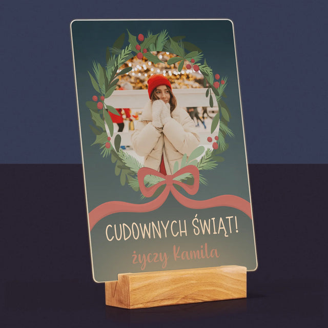 Zdjęcie I Podpis: Cudownych Świąt - Wydruk Na Szkle Akrylowym