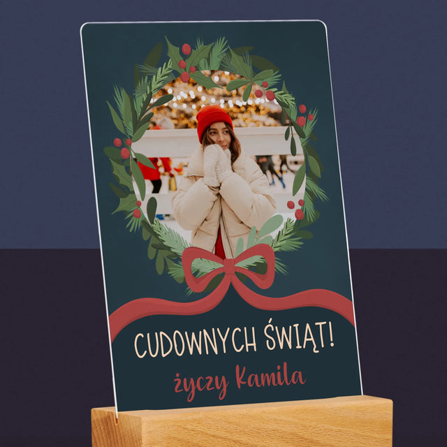Zdjęcie I Podpis: Cudownych Świąt - Wydruk Na Szkle Akrylowym