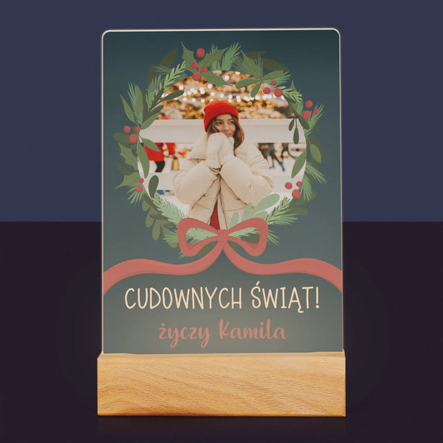Zdjęcie I Podpis: Cudownych Świąt - Wydruk Na Szkle Akrylowym