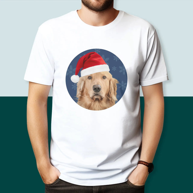 Zdjęcie I Podpis: Twój Pies Świąteczny - Koszulka Męska z Nadrukiem