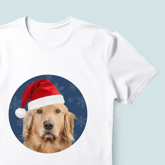Zdjęcie I Podpis: Twój Pies Świąteczny - Koszulka Męska z Nadrukiem